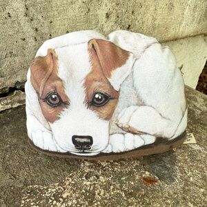 Vtg Leslie Anderson Pupperweight Jack Russell Dog Paperweight 2005